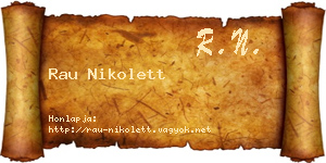 Rau Nikolett névjegykártya